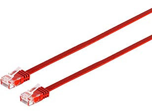 CAT 6 U/UTP Flach-Kabel 5m Rot