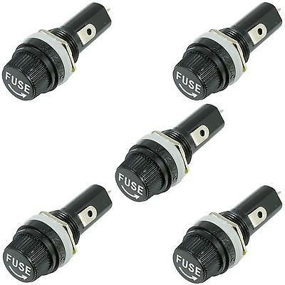 Lot de 5 porte-fusibles à montage sur panneau pour fusibles en verre de 6 x 30 mm 10 A 250 V