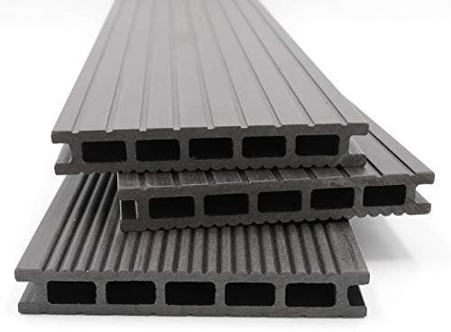 HORI® WPC Terrassenfliesen | Terrassendielen Malta Grau | Komplett-Set inkl. 40x60 mm Unterkonstruktion & Clips | Langlebig & Wetterfest | rutschfest | Pflegeleicht | Dielenlänge 4,40 m I Fläche 8 m²