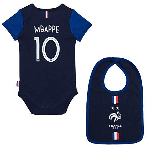 Equipe de France de Football Body + Lätzchen Kylian Mbappe, offizielle Kollektion, 6 Monate
