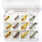 FitTrek Spoons Angeln Set Forellen Spoon - 12 PCS Forellenköder Bunt mit Einzelhaken - Top Spinner Kunstköder Blinker zum Angeln Set für Hecht Forelle 3,3cm/3g mit Köderbox