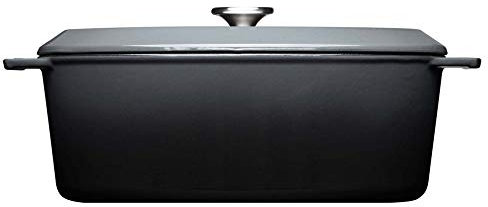 Woll Iron Gussbr?ter mit Deckel, oval, 34 x 26 cm, 12,5 cm hoch, 7,5 Liter inkl. Schutzgriffe Carbon Grey