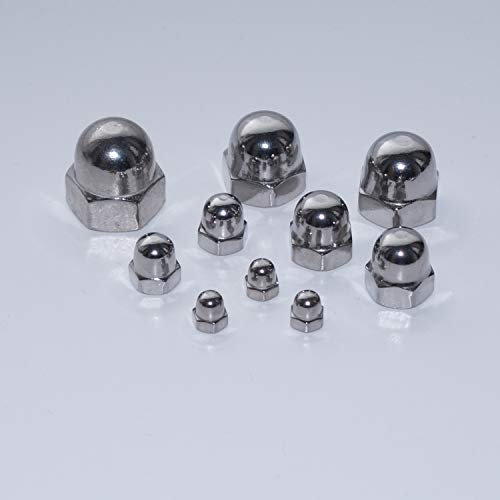 Hutmuttern M6 25 Stück Sechskant-Hutmuttern hohe Form DIN 1587 A2 Edelstahl