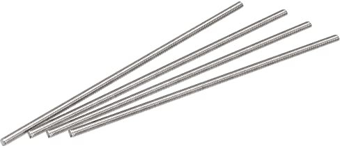 sourcing map 4Pcs M4 x 150mm Tige Filetée Entièrement 304 Inox Acier Droite Main Fil