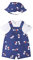 Mayoral 22-01644-027 - Set Latzhose mit Mütze für Baby - Jungen 2-4 Monate (65cm) Blue Star