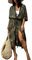 Tie Dye Beach Kimono Cardigan,Long Swimsuit Bikini Beach Cover Up, Open Front,Casual Loose Flowy (Army Green, One Size)