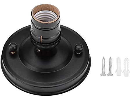 Tomotato Douille E27 E26, Support de Lampe Vintage Support Mural Douille D'ampoule Support de Lampe de Plafond Rétro pour Chambre Salon(Noir)