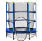 HOMCOM Kindertrampolin Ø140 cm, Trampolin mit Sicherheitsnetz, Randabdeckung, Gartentrampolin für Kinder 3-10 Jahre, bis 50 kg belastbar, Blau