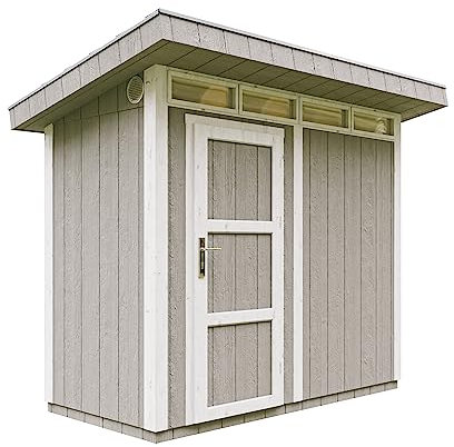Casetta da Giardino di QUALITÀ PREMIUM 3m²-L161xW294cm-con Pavimento, Tegole Bituminose,Set di Vernici-Costruzione con pannelli LP Smartside-Capanno da giardino - TIMBELA M901- Tundra Grey