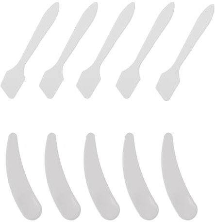 minkissy 20Pcs Small Crescent Cream Spoon Facial Cream Wand Stick Makeup Spatula Mini Spatula for Cosmetics Face Tools Spatula Scoop Skin Care Supplies for Face Cream Travel PP White