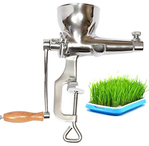 Manuelle Weizengraspresse, Manuelle Entsafter Weizengras Saftpresse Squeezer Obst Gemüse aus Edelstahl, Entsafter zum Entsaften von Weizengras, Ingwer, Äpfel, Trauben