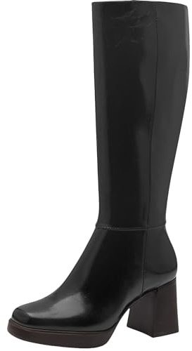 Tamaris Damen Langschaft-Stiefel Vegan; BLACK, EU 37