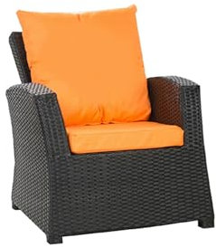 Kissen für Gartensessel, weich und bequem, ideal für Rattan-Möbel, Relaxstühle und Outdoor-Sofas – Sitz- und Rückenpolster (Orange)