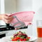 4All Large Plastic Salad Colander with Smart Bottom Lock Heavy Duty BPA Free Kitchen Sieve for Vegetables Fruits Boiled Pasta Mesh Salad Strainer (Pink)