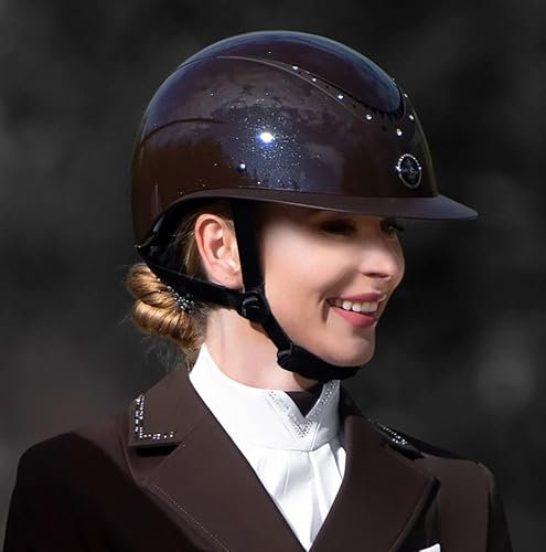Interapi Fairplay Reithelm Apoleus Shiny Brown mit Strass, Größe:55-57