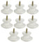 Homoyoyo 8pcs Solid Wood Handle Mushroom Shape Knobs for Drawer, Cabinet Door, Dresser - Round Pulls, Mini White Cupboard Organizer