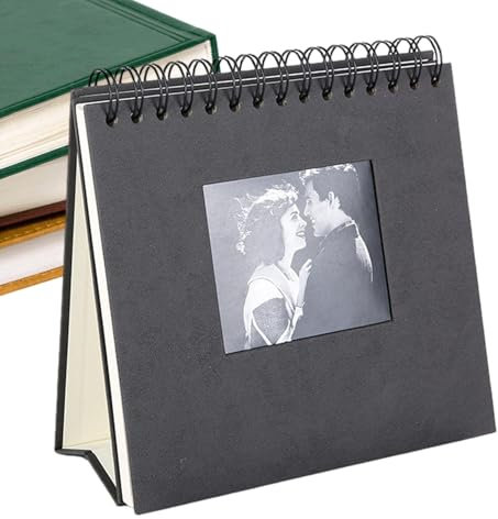 Tisch Fotoalbum - Retro Schreibtisch Fotoalbum - Fotoalbum, Schreibtisch Kalender Album mit Marker Stift, 20 Blatt 40 Seiten, Foto Display Halter für Fotos unter 13 Zoll