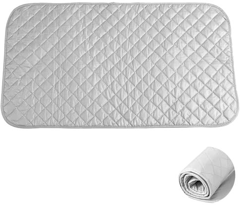 Bügelkissen Tragbares, Tisch Bügelbrett Klein, 48 * 85cm Bügelmatte, Bügelunterlage Hitzebeständig, Bügelmatte faltbar, Voll beschichtete Silberne Bügelunterlage,Trockner, Bügeleisen