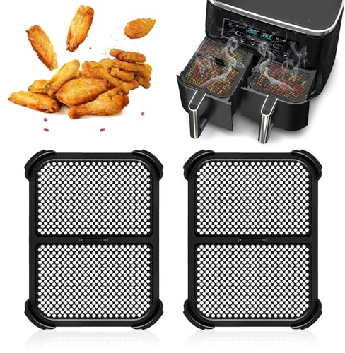 Grille Anti Eclaboussure, Grille Anti Projection Compatible avec Ninja AF300EU 7,6L Dual Zone, 2 Pcs Réutilisable Silicone Anti Eclaboussure pour Prévient Eclaboussures Graisse Protection Air Fryer