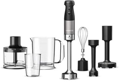 Kenwood HBM80.327BK Triblade XL Pro Stabmixer, Metallbesen, Zerkleinerer, Kartoffelstampfer, Messbecher, kraftvoll und robust