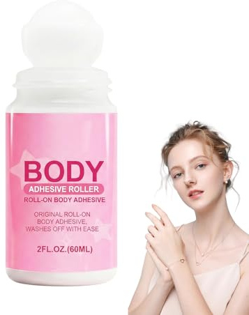 Body Glue for Skin and Clothes, Skin Glue, Sweatproof, Invisible and Washable, for Wigs, Socks, Bras, Costumes and More, 60ML