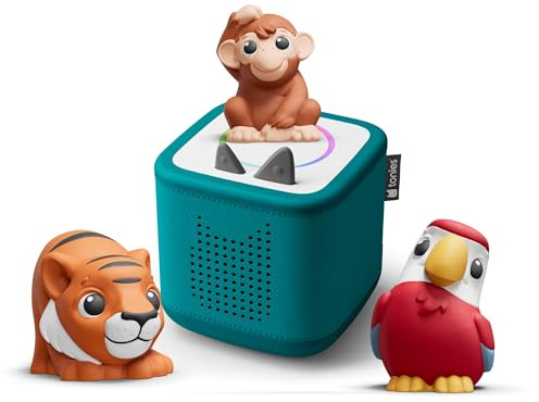 tonies Toniebox 2 Bundle Incl. My First Dschungel Set, Meeresgrün, Audioplayer für Hörbücher, Lieder, Einschlafen und Tonieplay für Kinder