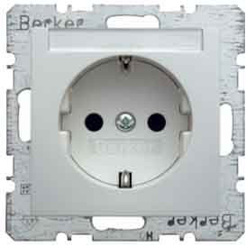 Hager – Steckdose Strom mit Porta Rotulo Schraube Gerät weiß