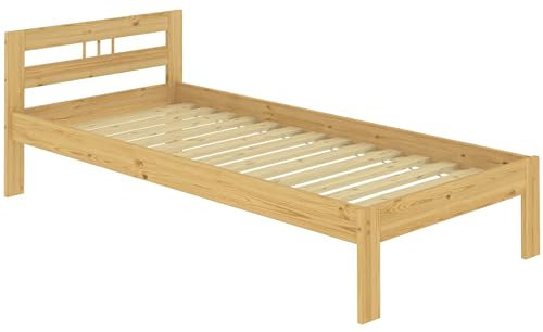 Erst-Holz® Jugendbett Einzelbett 80x200 Kieferbett Natur Massivholz Futonbett Rollrost 60.64-08