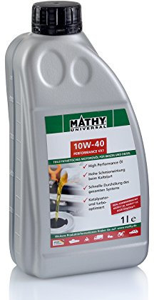MATHY Motoröl 10W-40 Performance VX1 - Teilsynthetisches Mehrbereichs Motorenöl für Diesel- und Benzinmotoren, 1.0 l