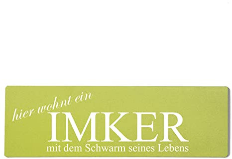 Deko Shabby Chic Schild Hier wohnt ein Imker Vintage Holz Türschild in hellgrün zum Kleben