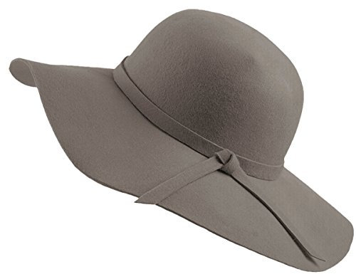 Urban CoCo Damen Filzhut mit breiter Krempe, faltbar, Fedora, Floopy Wollhut, grau, 57 EU