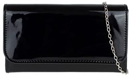 Girly Handbags Einfach Glänzend Clutch Bag - SchwarzSchwarz