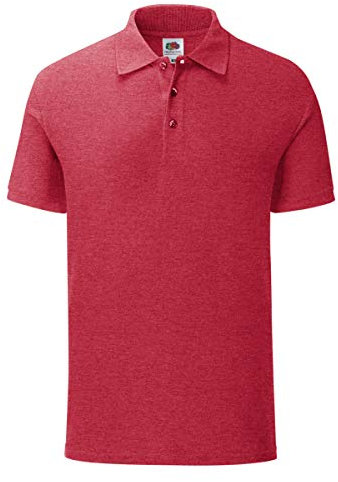 Fruit of the Loom Mens Iconic Polo Shirt (XL) (Heather Red)