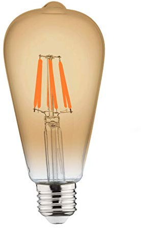 BRAYTRON E27 Kegel 4 Watt Filament Vintage Antike Nostalgie Retro LED Leuchtmittel Birne Edison Gewinde ST64 350 Lumen warmweiß 2200K