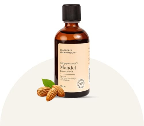 Mandelöl 100ml – 100% Reines Prunus Dulcis Öl, Kaltgepresst & Natürlich, Ideal für Hautpflege, Massage, Haare & Gesichtspflege