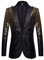 PYJTRL Herren Anzugjacke mit Pailletten (S, Goldfarben/Schwarz)