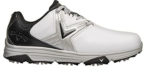 Callaway Chev Comfort 2020 Zapato de golf impermeable sin clavos Hombre, Blanco/Negro, 47 EU