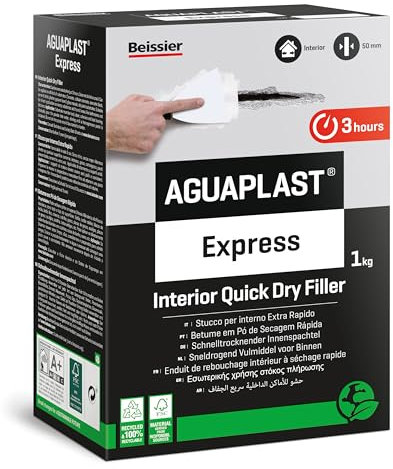 Aguaplast Express stucco in polvere per rinnovamento di pareti piastrellate in ambienti umidi come bagni o cucine - 1kg