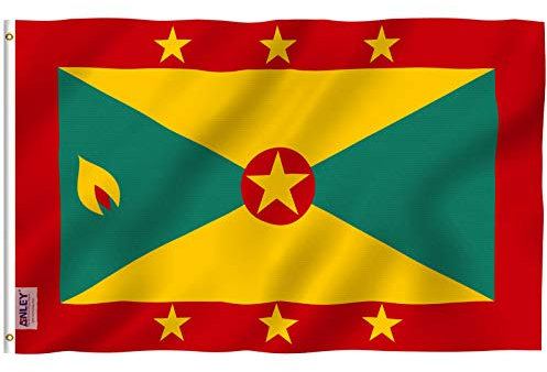 ANLEY Fly Breeze 3x5 pies Bandera de Granada - Color vívido y resistente a la decoloración UV - Encabezado de lona y doble costura - Banderas granadinas Poliéster con arandelas