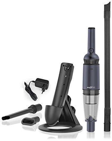 MAXXMEE Akku-Handstaubsauger | Starke Saugkraft Dank BLDC Motor | Mit integriertem HEPA-Filter | Platzsparende und stilvolle Ladestation [Anthrazit]