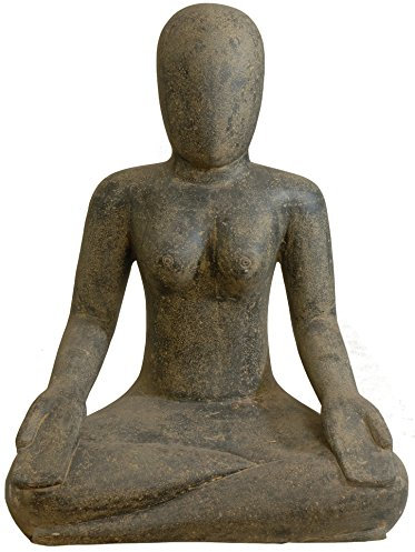 Korb-Outlet Große Yoga Steinfigur meditierende Frau Zen Gartenfigur Garten Figur Skulptur Frau Stein Steinguss (125cm)