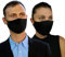 FLOWZOOM 2 Stk. Stoff-Masken | Mund und Nasenschutz | Mundschutz waschbar schwarz mit verstellbaren Gummibänder | Innen Baumwolle, außen Polyester | Mit Filterfach