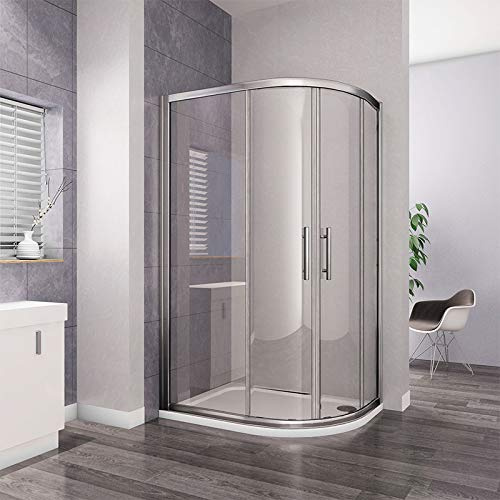 1000x900x1850mm Xinyang RightQuadrant Shower Enclosure 6mm Easy Clean Glass Sliding Shower Cubicle Door with Shower Tray Free Waste