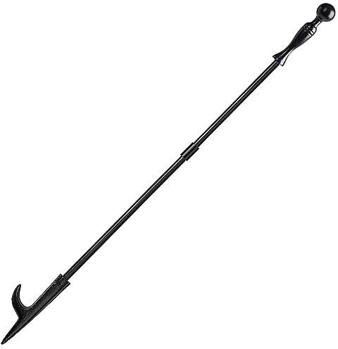 Amagabeli Poker de cheminée de 81,3 cm pour Foyer, Outil Robuste en Fer forgé en Acier Inoxydable pour intérieur et extérieur, feu de Camp, barbecue - Noir