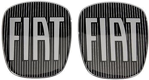 Fiat 14188C-2Pz 3D Aufkleber Logo Fiorino, Schwarz, Vorne und Hinten, 90 x 81 mm