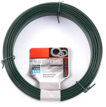 A2ZWORLD Fil fer plastifié vert, fil de jardin, serre-jardin pour plantes (64 M Ø1,5 mm)