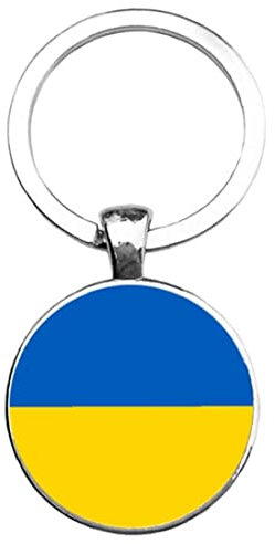 TOSSPER Ukraine Flagge Keychain Double Side Ukrainische Nationalflagge Schlüsselring Schlüssel Anhänger Tasche Zubehör, 25 mm/0.98inches