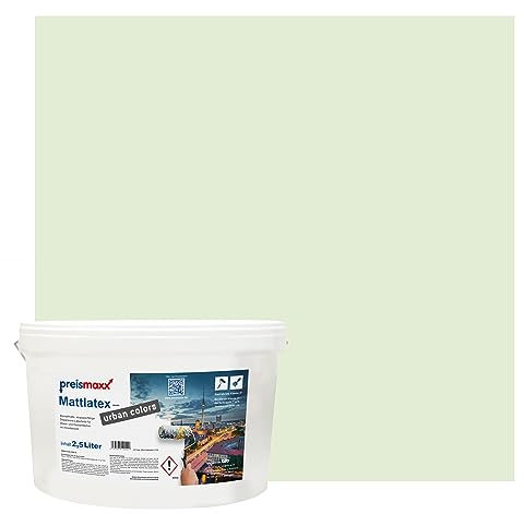 Preismaxx Mattlatex Farbe für Innen urban colors, bunte Wandfarbe Latexfarbe matt, grün, pastellgrün, pastel green 10L