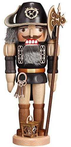Nussknacker Nachtwächter 38cm - feines Naturholz - Handarbeit aus dem Erzgebirge