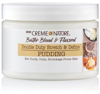 Creme of Nature, Butter Blend & Flaxseed, Styling-Creme, Elastizität und Definition für Locken, feuchtigkeitsspendend, nicht klebend, nicht fettend, gewelltes und krauses Haar, als Leave-in, 326 ml